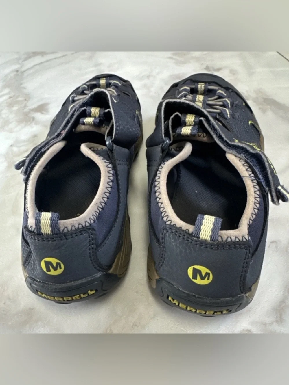 Merrell Hydro H2O Hiker Sandals Youth Boys Size 4 Blue Hiking Leather Shoes